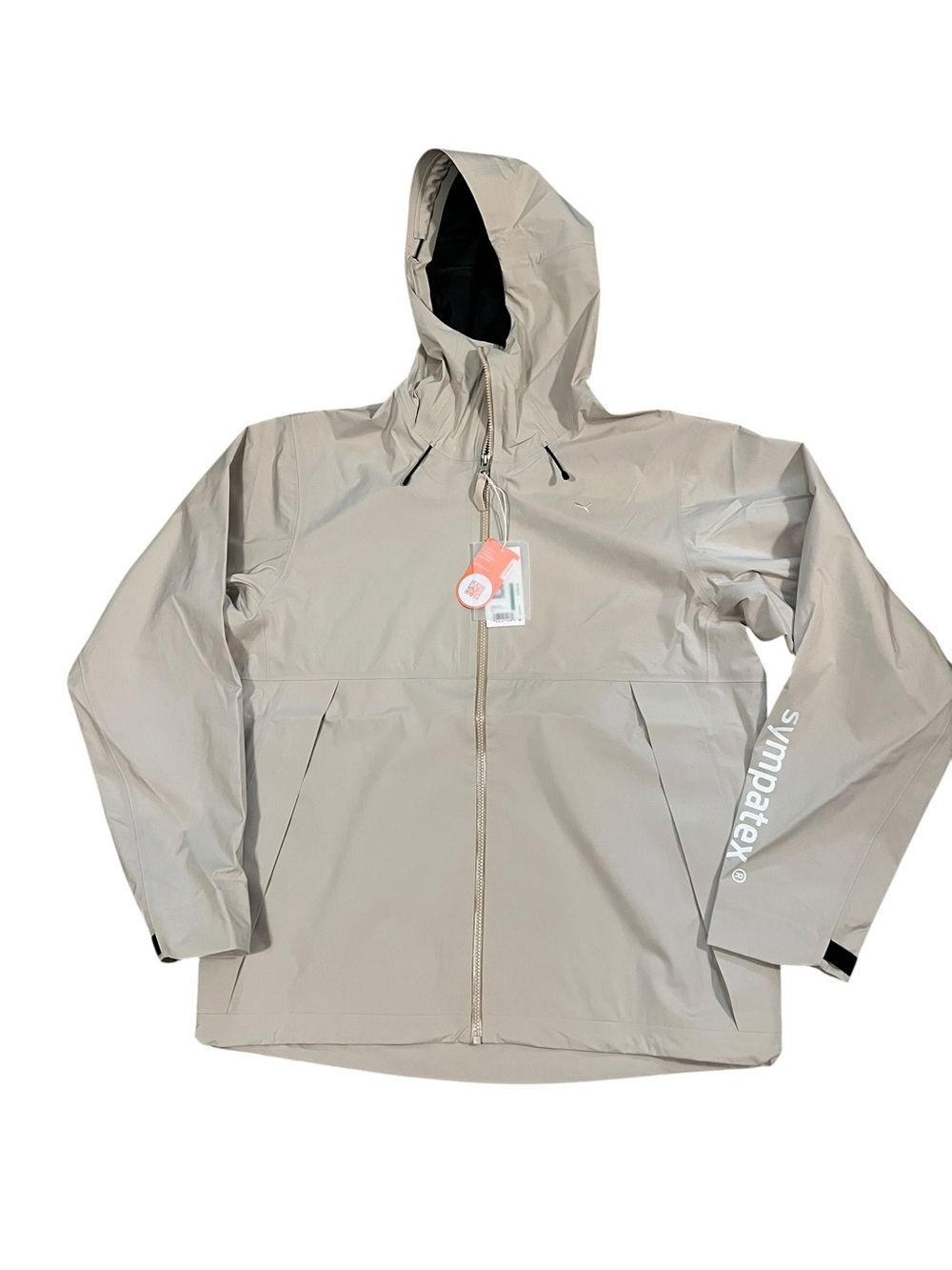 PUMA MMQ Packable Sympatex Windbreaker Jacket Beige Tan Size Large NWT